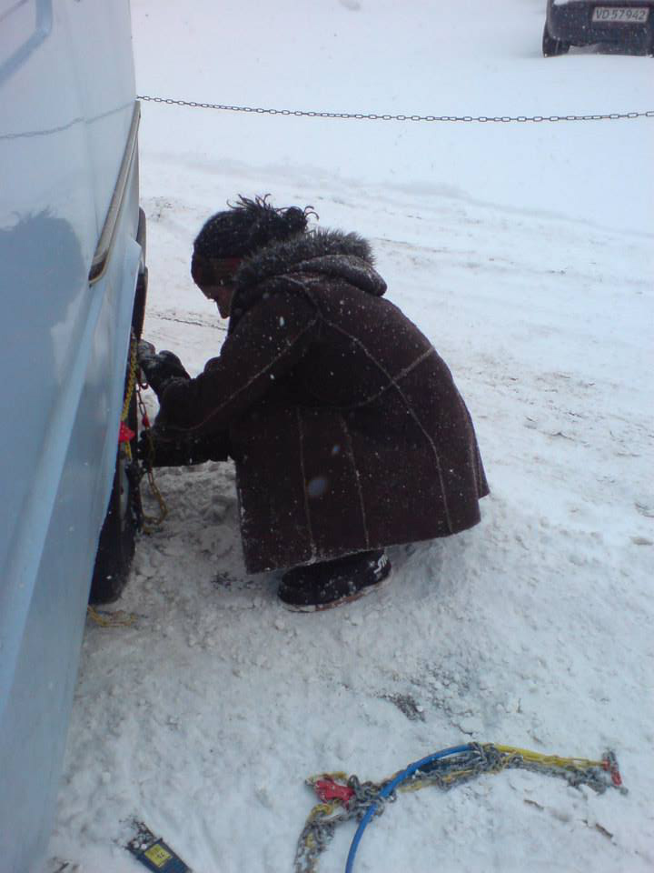 Fitting the Snow Chains!