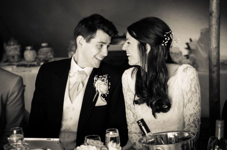 Real Wedding With Bride And Groom Smiling