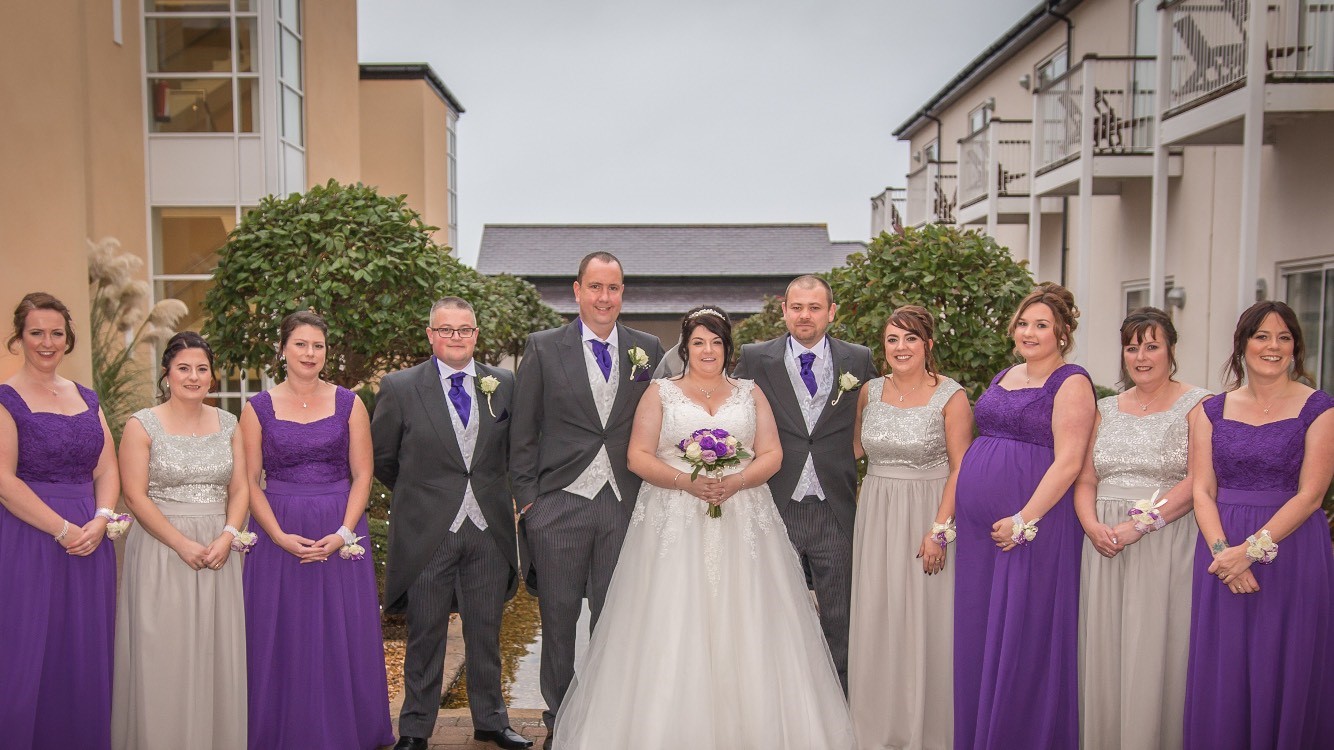 Bride and Groom with guests